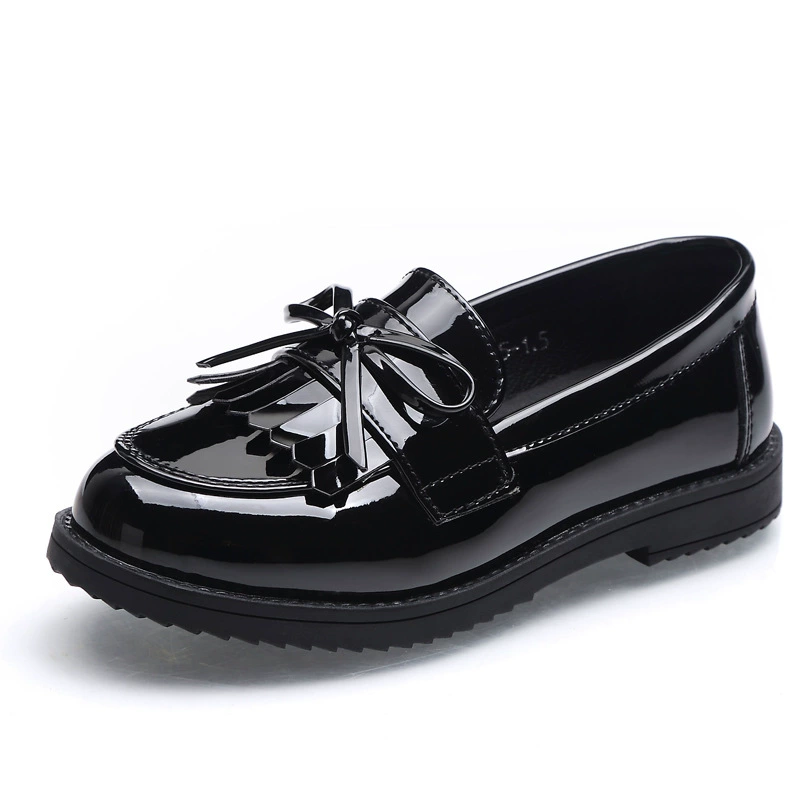 Кожаные туфли для девочек, туфли принцессы на мягкой подошве, кожаные 2023 весной и осенью новые детские одиночные туфли