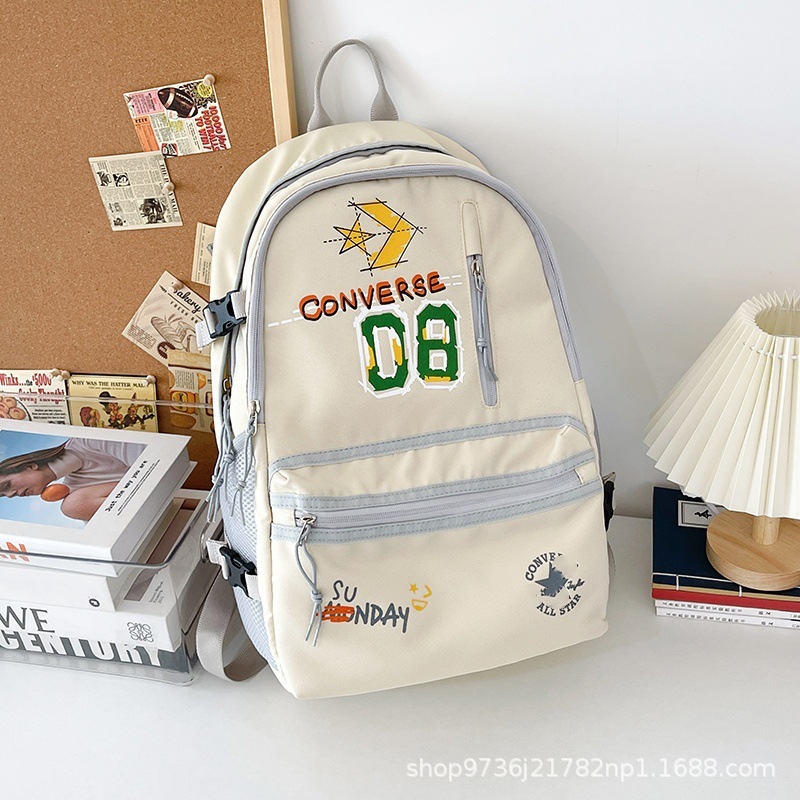 コンバース バックパックの全シリーズ卸売、新しい男子学生スクールバッグ、カジュアルアウトドアスポーツ、中学校、高校、大学の容量|undefined