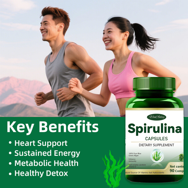 Cross-Border Hot-Selling Product Tk Spirulina Capsules Exported Nutritional Supplement High in Protein