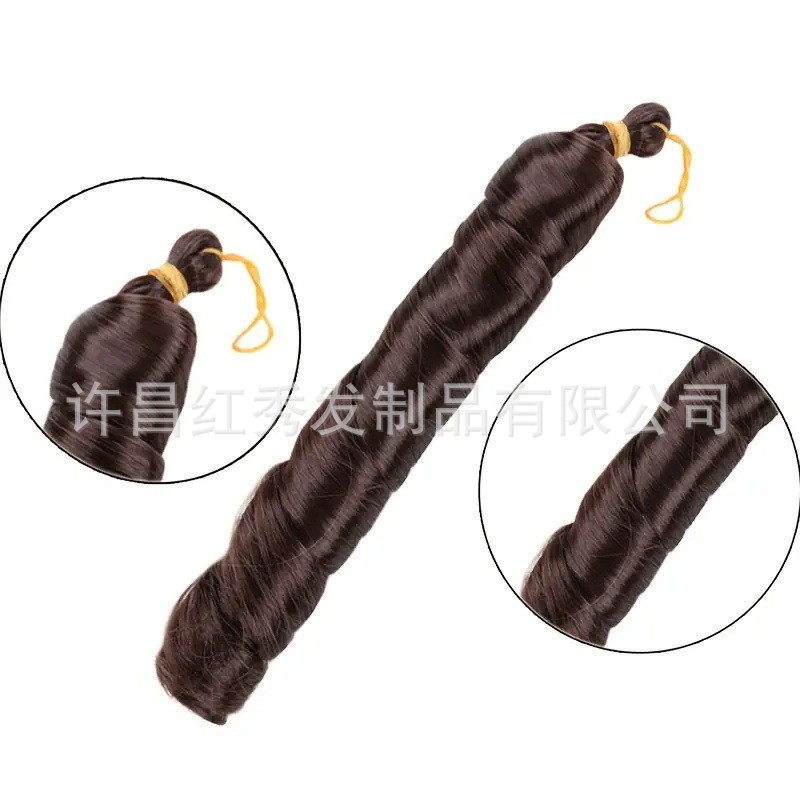 Fuentes transfronterizas europeas y americanas French loose wave tubo peluca curva fibra química 24 pulgadas 150g