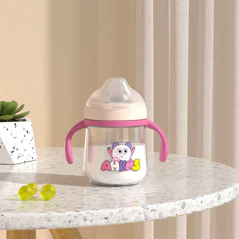Baby duckbill Cup Milk Cup taza de bebida para niños taza de agua especial para bebés con mango bebida directa anti-estrangulamiento biberón