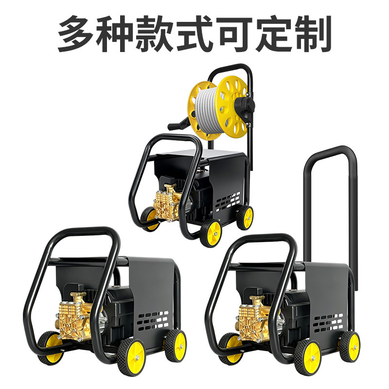 High-pressure car wash machine, a convenient and powerful tool for home car washing, featuring a water gun pump, portable design, and wheels for easy maneuvering, ideal for cleaning your yard