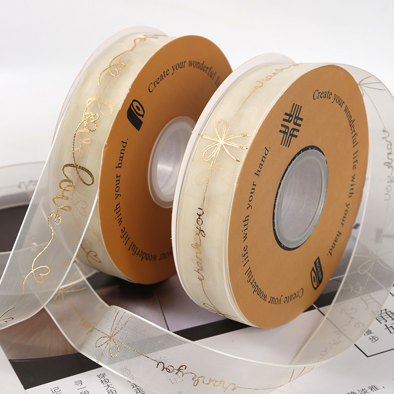 2,5 cm hilo de nieve dorado cinta pastel de embalaje para hornear cinta de embalaje flores embalaje de flejes de regalo cinta de bricolaje hecho a mano