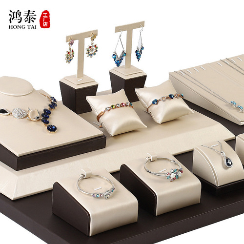 Display stand for PU leather jewelry, earrings, ear pins, necklaces, pendant necklaces, bracelets, pillow stand, support stand, and display props