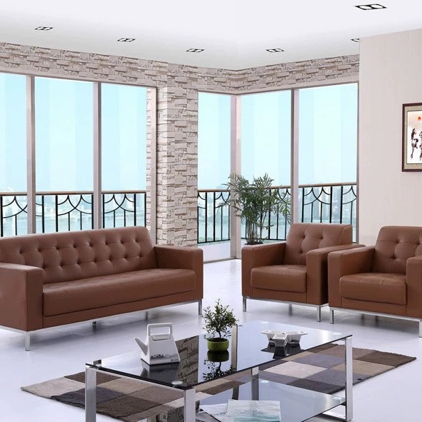 Sofá de oficina moderno simple sofá de cuero de oficina mesa de té combinación de automóviles 4s tienda de sofá de recepción