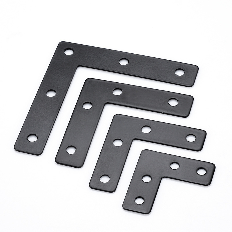 Black L-type T-type Flat Corner Code Wood Table and Chair Fixing Connector 90 Degree Fastening Splicing Hanging Cabinet Angle Iron