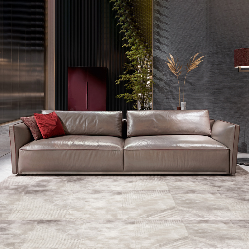 意式極簡Visionnaire輕奢現代進口頭層全真皮直排羽絨信封沙發