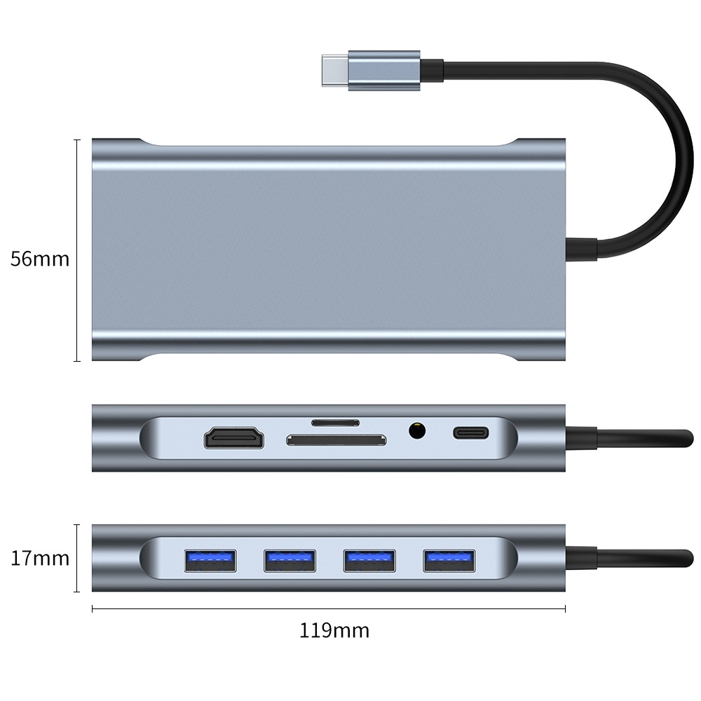 Cross-border type-c docking station mac multi-interface laptop extender eleven-in-one docking station