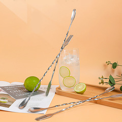 410 stainless steel tablespoon bar spoon cocktail stirrer coffee stirrer milk tea spoon long-handled double-headed bar spoon