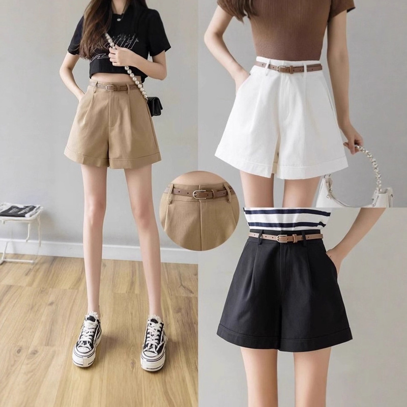 Suit Shorts for Women, Suitable for Outerwear, 2026 Spring/Summer Korean Style, High-Waisted, Slimming, A-Line, Workwear, Casual, Wide-Leg, Rolled Hem Shorts Suit Shorts for Women, Suitable for Outerwear, 2026 Spring/Summer Korean Style, High-Waisted, Slimming, A-Line, Workwear, Casual, Wide-Leg, Rolled Hem Shorts