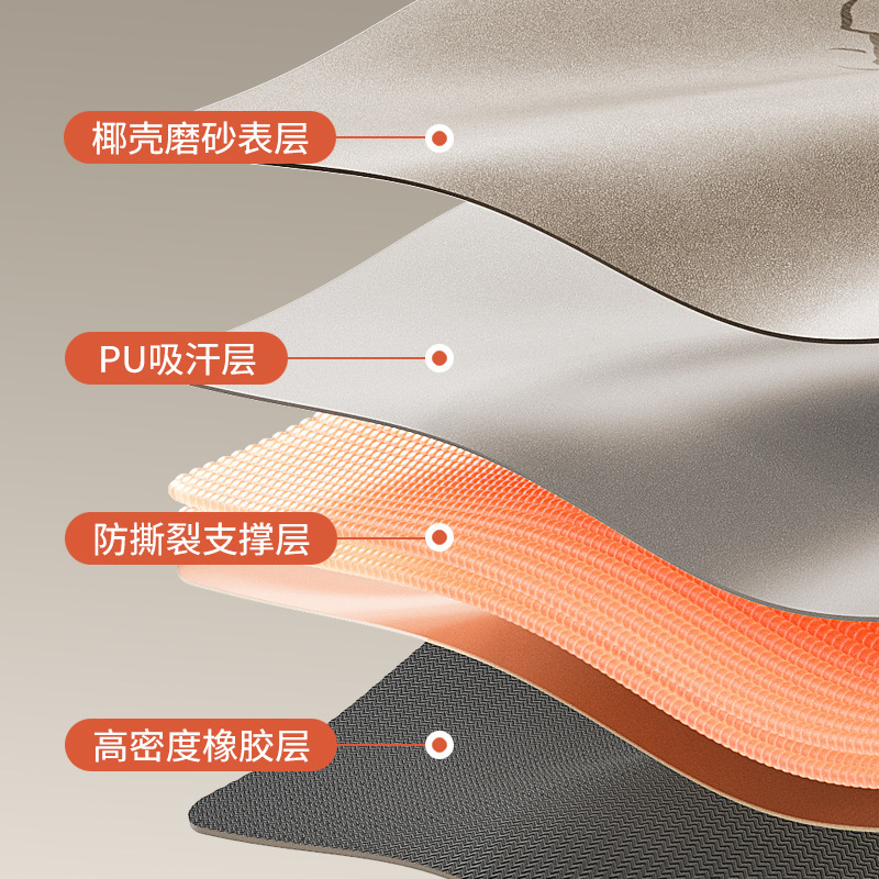 瑜伽垫高固Pu天然橡胶垫专业防滑家用减震垫加宽80cm椰壳健身垫子|undefined