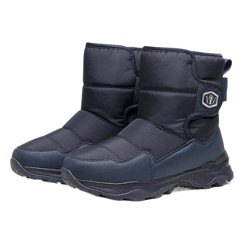 Мужские модные теплые зимние ботинки, уличная хлопковая обувь, утолщенные ветрозащитные и морозостойкие ботинки до середины икры на флисовой подкладке, нескользящие и износостойкие