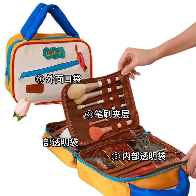 Cartoon soft capacious cosmetic bag, handheld folding storage bag, high-quality style, wholesale