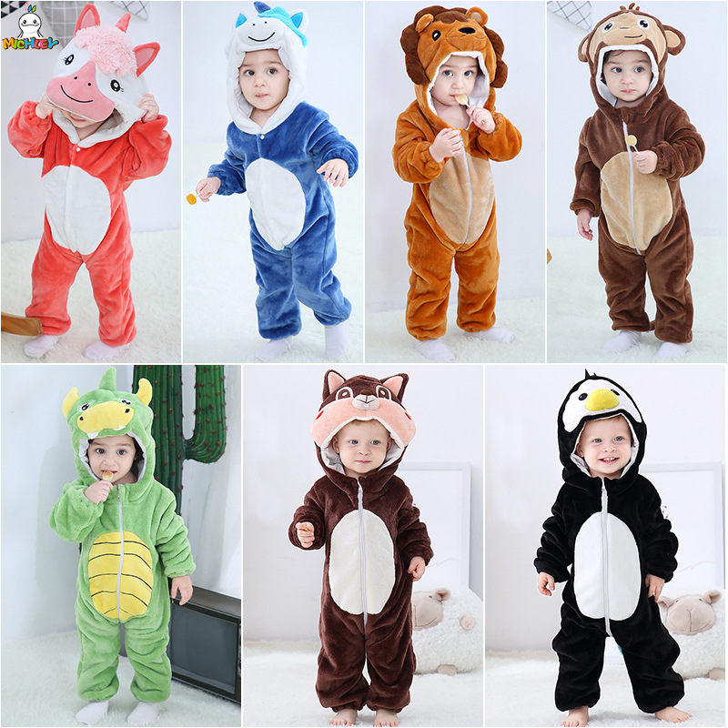 MICHLEY Autumn and winter new pattern baby clothes Newborn baby one-piece garment Romper Cartoon children Animal climbing suit