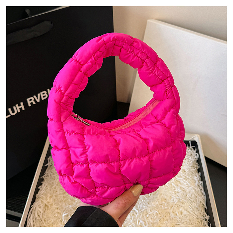 Mujeres Pequeña Nylon Color Sólido Básico Cremallera Bolsas En Forma De Nube display picture 35