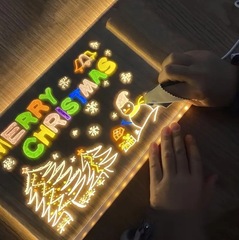手書き蛍光板LED発光アクリル透明タブレット看板出店用店舗メニュー展示板