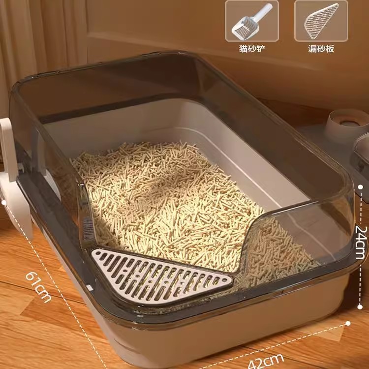 超大型猫砂盆猫トイレ砂盆特大サイズ外はね防止大猫砂盤糞盆半閉鎖巨大猫|undefined