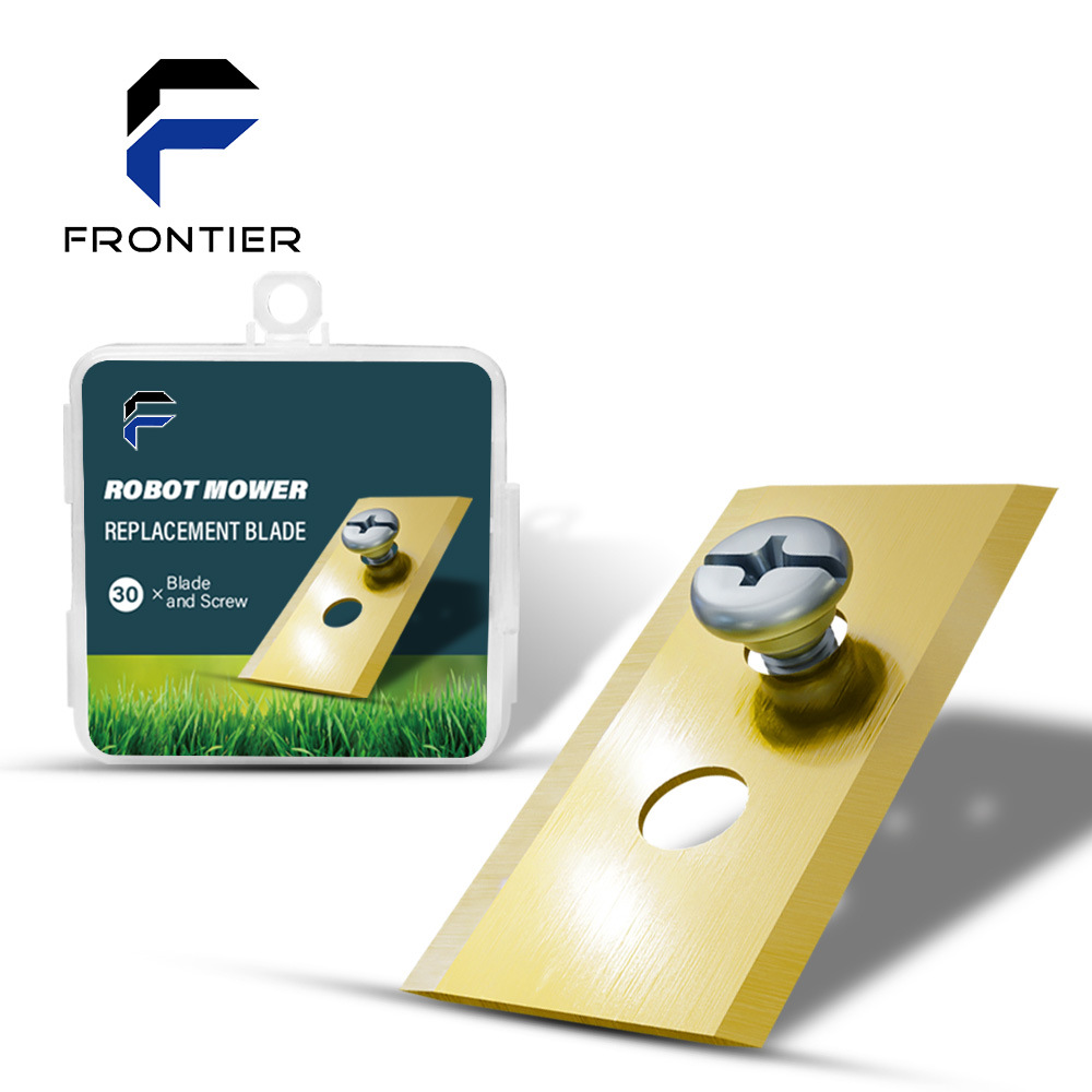 梵凯刀具不锈钢割草机刀片草坪机适用于富世华双孔割草机金色镀钛