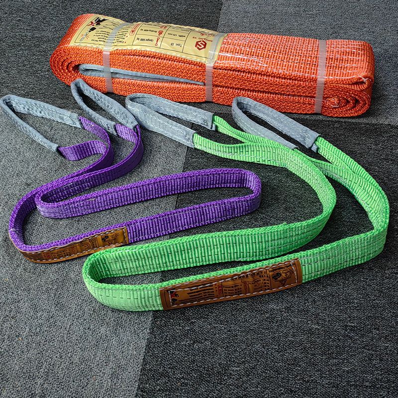 彩色扁平吊装带行车叉车天车起重吊带帆布吊绳涤纶加厚软布带绑带