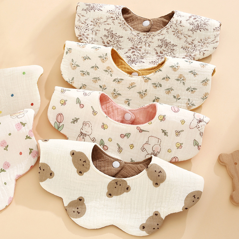 Waterproof Double-Sided Bib 360-Degree Petal-Shaped Newborn Drool Bib Baby Drool Towel Class a Gauze Baby Bib Waterproof Double-Sided Bib 360-Degree Petal-Shaped Newborn Drool Bib Baby Drool Towel Class a Gauze Baby Bib