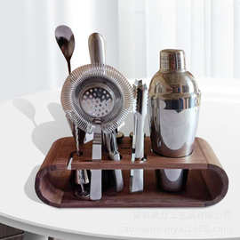 亚马逊酒吧调酒架底座 调酒工具摆放架 木质调酒酒具架调酒器木架