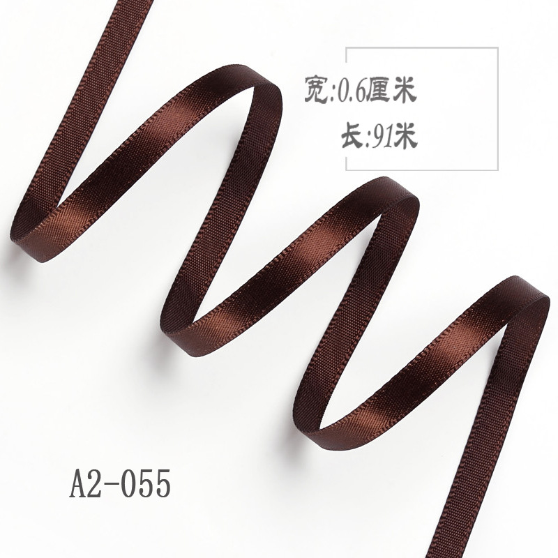 6mm poliéster con arco DIY cinta boda etiqueta marcador ropa cuerda de satén caja de regalo embalaje cinta delgada