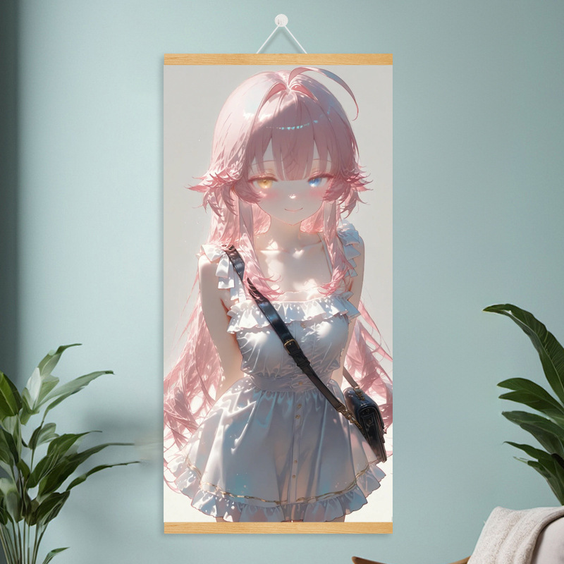 漫画コミック甘くてかわいい女の子ポスター工場ドロップシッピング無垢材スクロール吊り絵画越境電子商取引 Xiyin|undefined