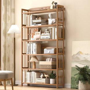 New Product Nanzhu Bookcase Children's Living Room Floor-Standing Bookshelf American Multi-Layer Light Luxury Wall Storage Nanzhu Display