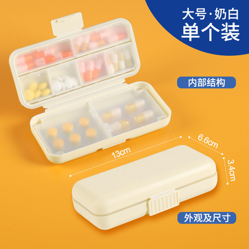 Pill box for home use when going out, portable multi-purpose pill box, silicone ring double seal to prevent odor cross-compartment pill box