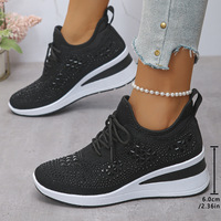 Cross-border rhinestone lace-up women's casual shoes low top sports fashion style foreign trade wholesale daily commuting and comfortable
