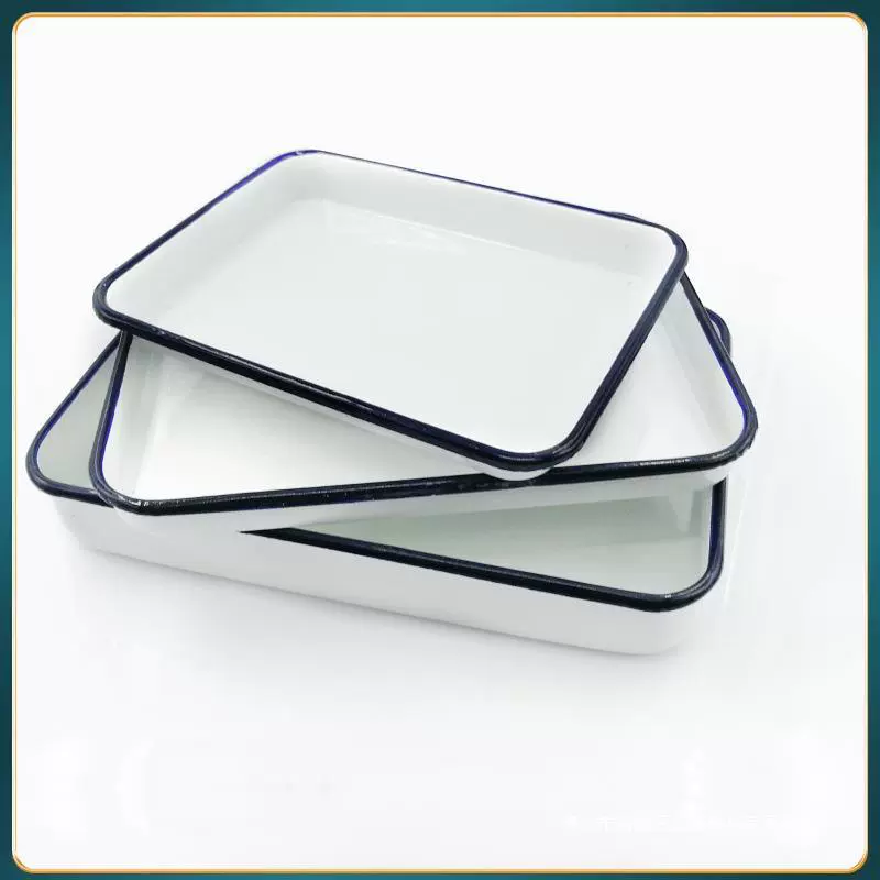 1C2W эмалированная квадратная тарелка с крышкой поднос белый фарфор железный бассейн лабораторный металлический поддон химический фарфоровый тарелка фарфоровый пруд для еды