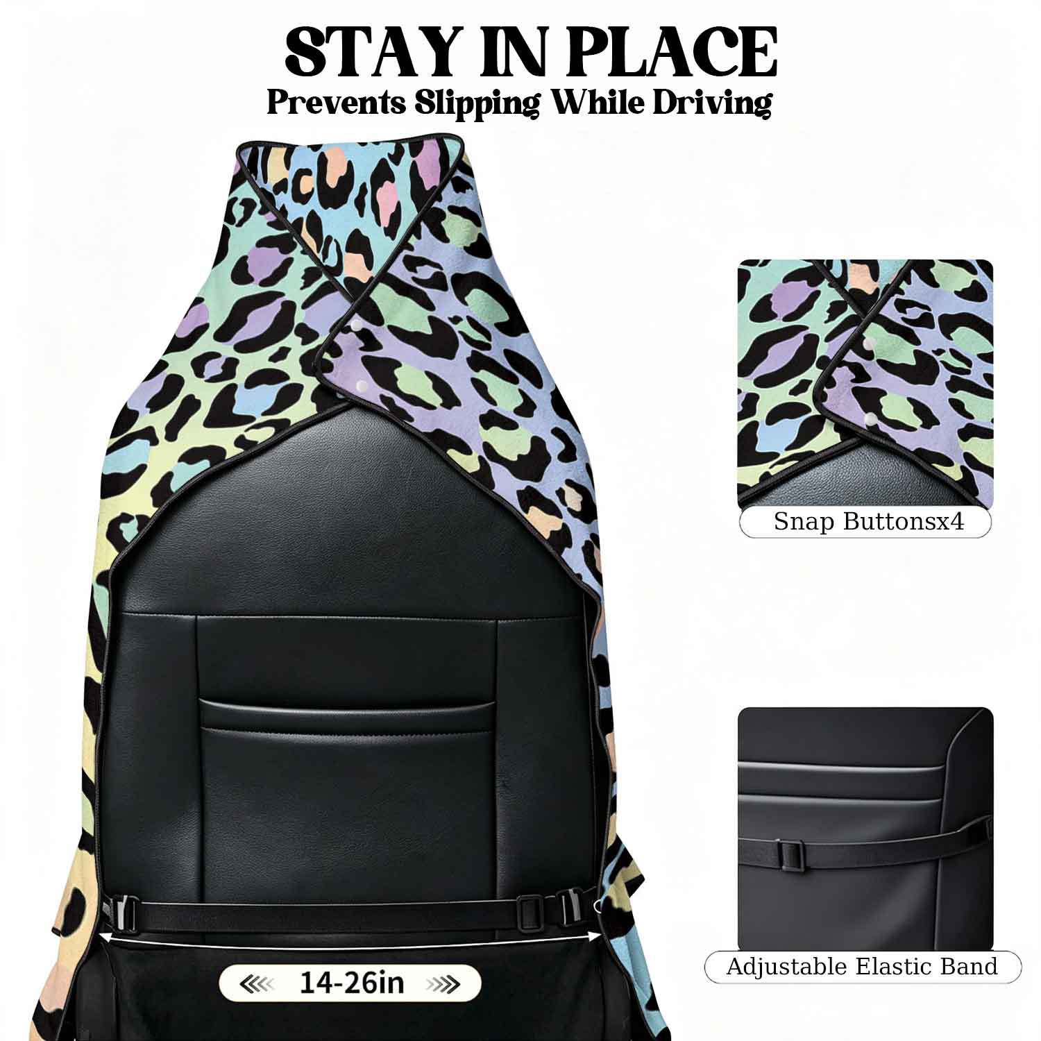 Printed bath towel and car seat cover 2-in-1, ultra-fine fiber outdoor beach and car dual-use universal seat cushion