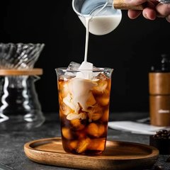 広口カップメーカー シンプル アイス アメリカン ラテ コーヒーカップ ドリンクグラス 家庭用透明冷たいドリンクカップ