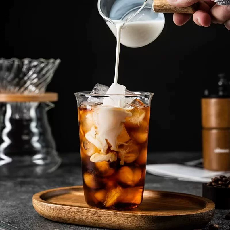 Производитель широкогорлых стаканов для простого американского латте со льдом, стеклянный стакан для напитков, прозрачный стакан для холодных напитков, домашний стакан для питья