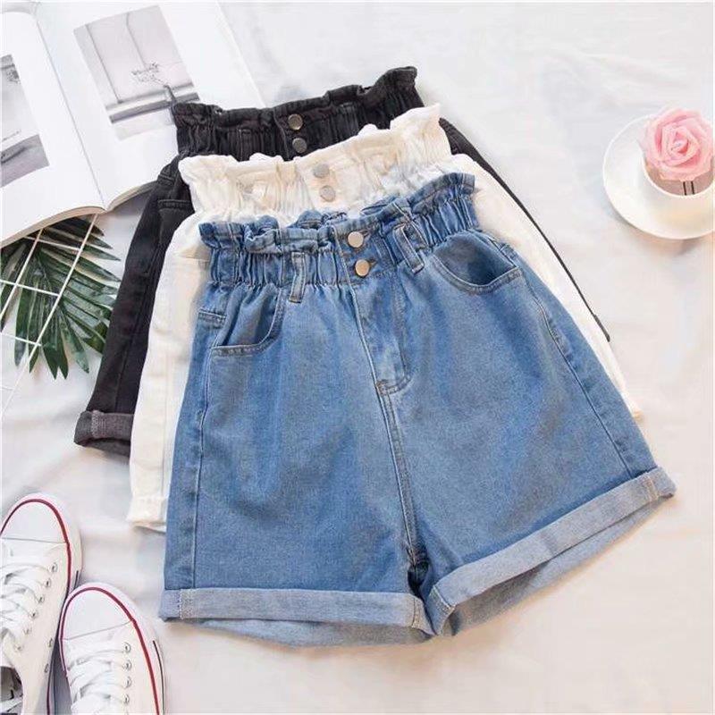 Thick Thigh Thick Denim Shorts Women's plus size chubby girl Staggy Waist Korean Style Slimming Loose Wide Leg Hot Trendy Trendy Trousers