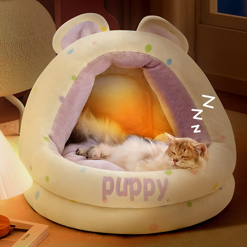 保暖半封闭安全感小型犬睡觉的沙发狗窝四季通用