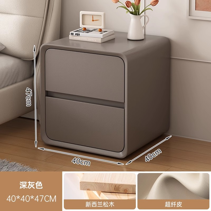 Mesa de cabezal de cama simple y moderna de madera maciza casera de dormitorio armario de almacenamiento de cama lujoso de alta calidad 2024 nuevo estante de almacenamiento