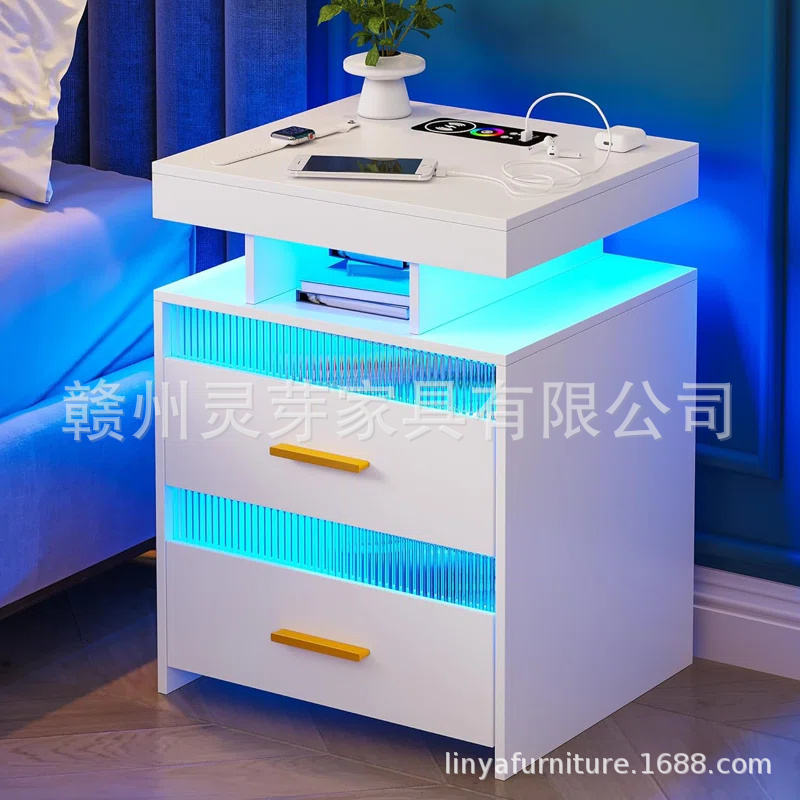 Amazon venta caliente de muebles de tablero con diodos luminosos recargables mesas de cama fábrica de comercio exterior al por mayor