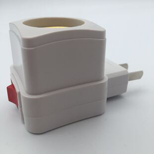 Square white square with Switch plug-in wall type mobile lamp holder 27 screw lamp Cup two-pole rotating pipe lamp holder