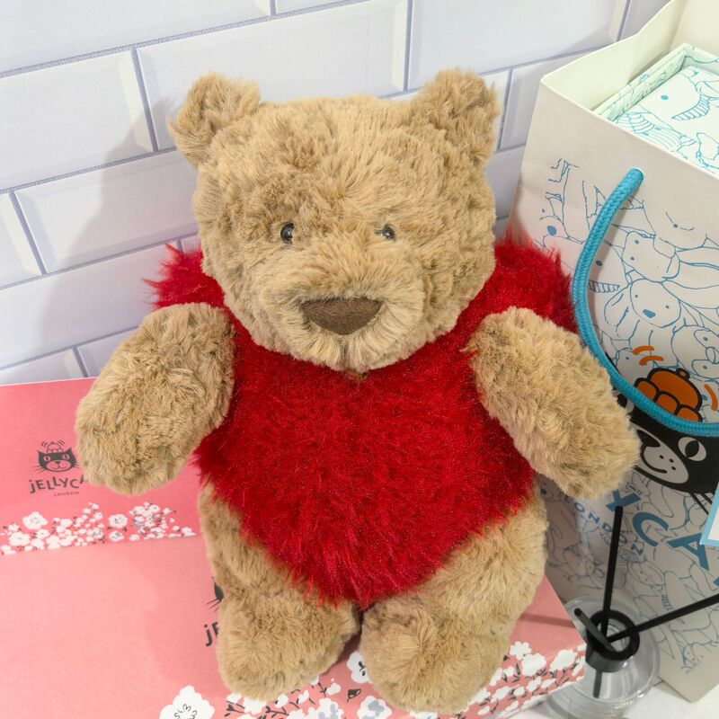 現物イギリスJellycatバーゼル熊バレンタインデープレゼントかわいいぬいぐるみ熊人形愛熊原|undefined