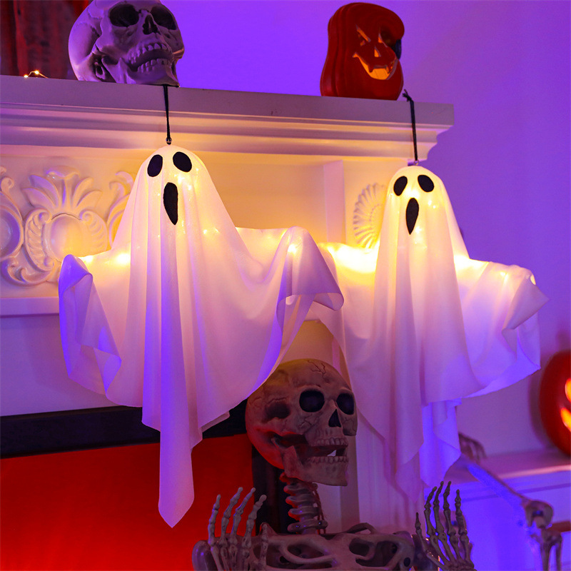 Cross-border Halloween luminous scream ghost decoration props ghost festival scene LED lights room atmosphere layout lights