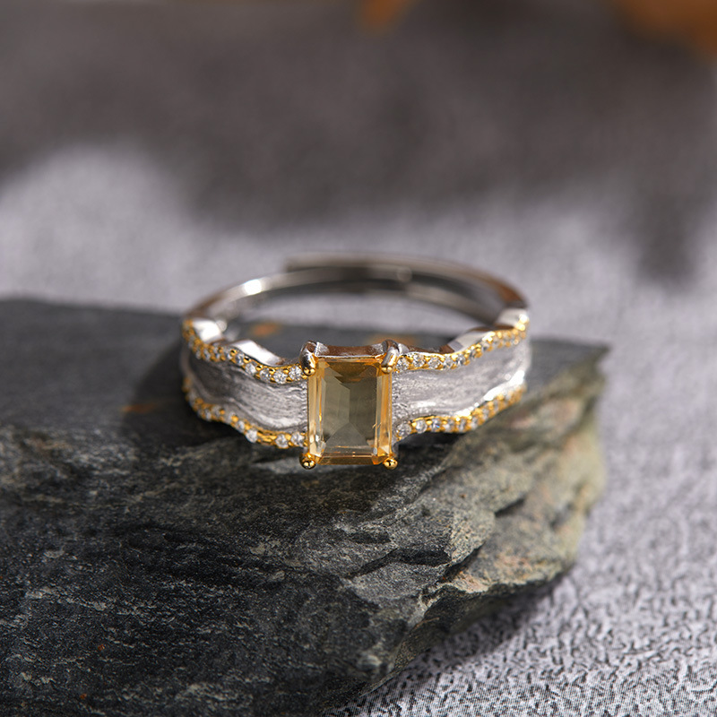 6g Weight Crystal Inlay Material Open Rings Classification Adjustable Ring Size 1 Piece Quantity Holiday, Daily Occasion 925 Sterling Silver Material Geometric Pattern Women's Gender Inlay Design Casual, Simple Style Style 925 Sterling Silver Crystal Geometric Open Rings 7
