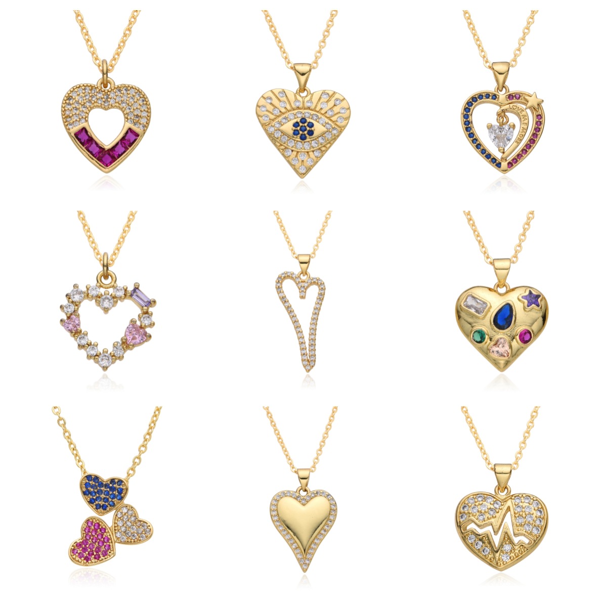12g Weight Copper Pendant Material Zircon Inlay Material Pendant Necklace Classification Copper Chain Material 1 Piece Quantity Holiday, Daily Occasion Copper Material Heart Shape Pattern Women's Gender Inlay Design Casual, Simple Style Style Copper Inlay Heart Shape Zircon Pendant Necklace 1