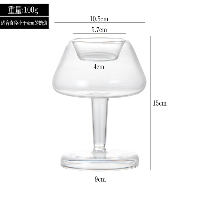 Lámpara de mesa Candelabro de vidrio ins vidrio simple de estilo europeo cena romántica candelabro de vidrio decoración creativa candelabro de plata