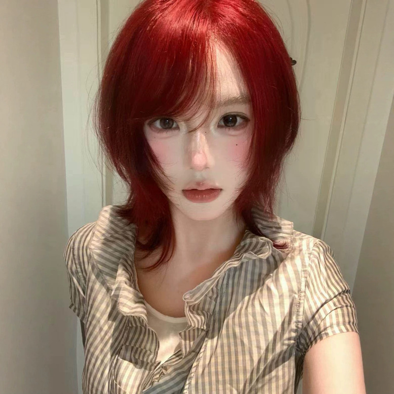Full Wig for Women with Side Bangs, Red Pepper Style Short Hair, Stylish, Comfortable, and Professional-Looking Full Wig Full Wig for Women with Side Bangs, Red Pepper Style Short Hair, Stylish, Comfortable, and Professional-Looking Full Wig