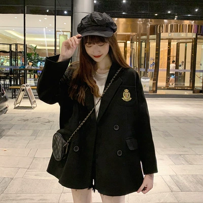 Женский осенне-зимний новый шерстяной короткий хлопковый пиджак больших размеров в академическом стиле для полных девочек