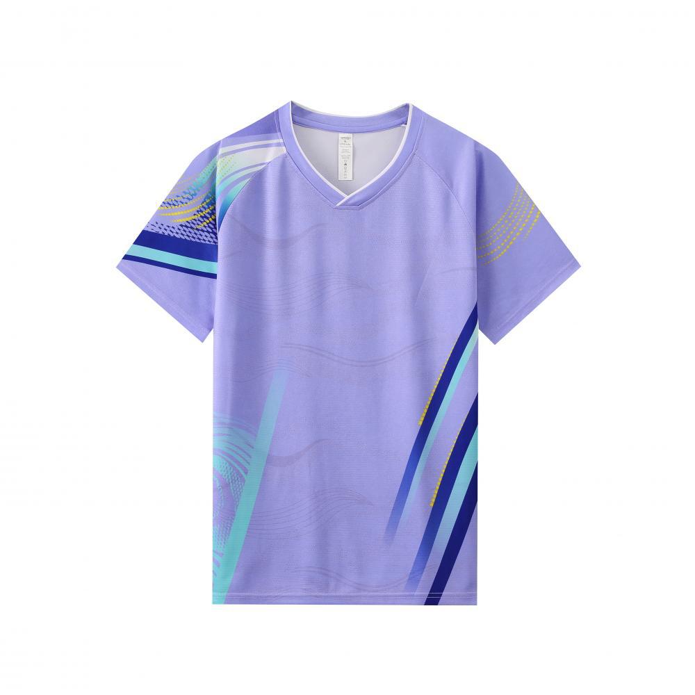 Nueva camiseta de bádminton de seda de hielo, ropa de tenis de mesa transpirable de secado rápido, impresión digital de alta calidad, camiseta de logotipo imprimible