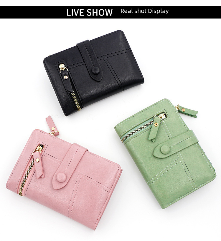 Portefeuille court pour femme de style japonais, petit portefeuille parfumé en cuir PU, porte-monnaie à fermeture éclair, 20 % de réduction sur le prix de gros_voghion.com