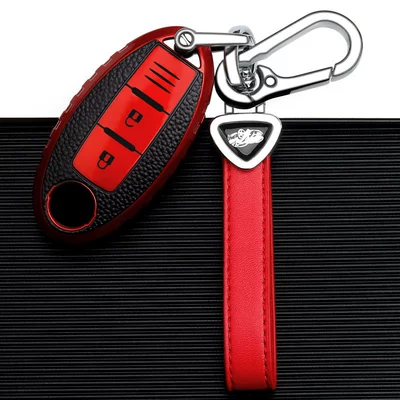 Car key bag | Case - nissan-d-smart-2-key-vitality-red-single-shell-triangle-belt-rope-double-buckle