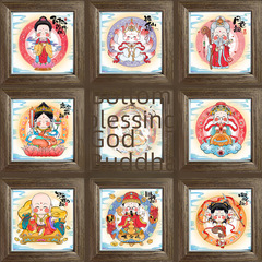 Lucky God decoration painting, Kitchen God Guanyin, Zhuanshu Bodhisattva, Buddha said 3D painting, DIY picture frame for desktop display